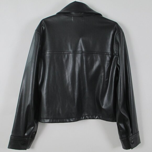 BTWEEN BLACK VEGAN LEATHER JACKET - Picture 2 of 8